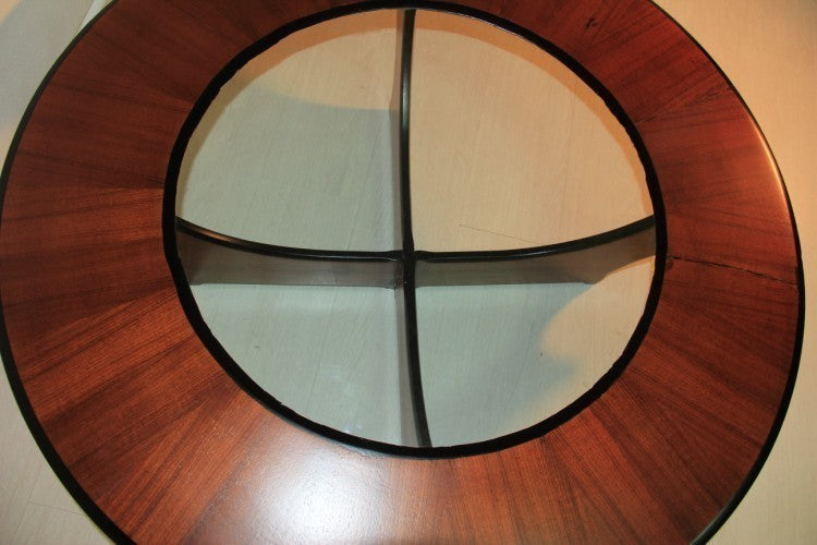 Great mid century round coffee table italian design glass top – A rare vintage treasure