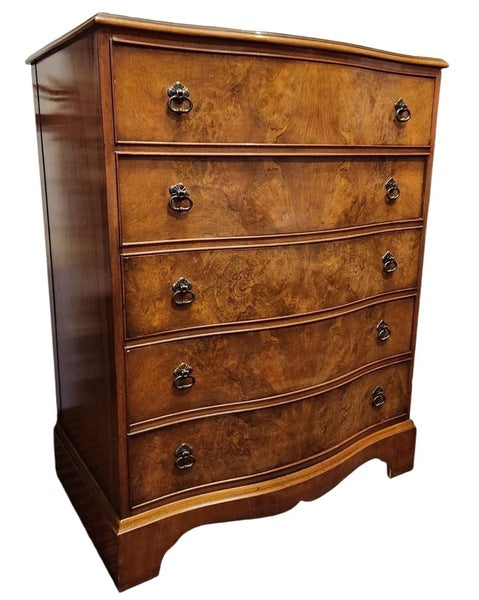 Chinoiserie upcycled chest of drawers, cherry blossom serpentine storage chest – A rare vintage treasure