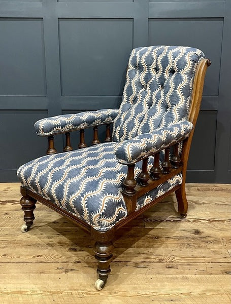 A 19th century english victorian upholstered library chair – A rare vintage treasure