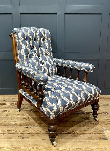 A 19th century english victorian upholstered library chair – A rare vintage treasure
